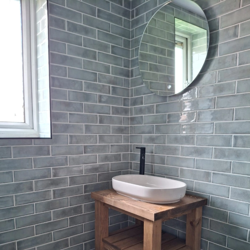 Grey bathroom wash basin Grey bathroom with wash basin